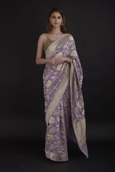 Mauve Zari Saree